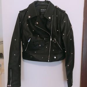 Nasty Gal Star Studded Leather Jacket